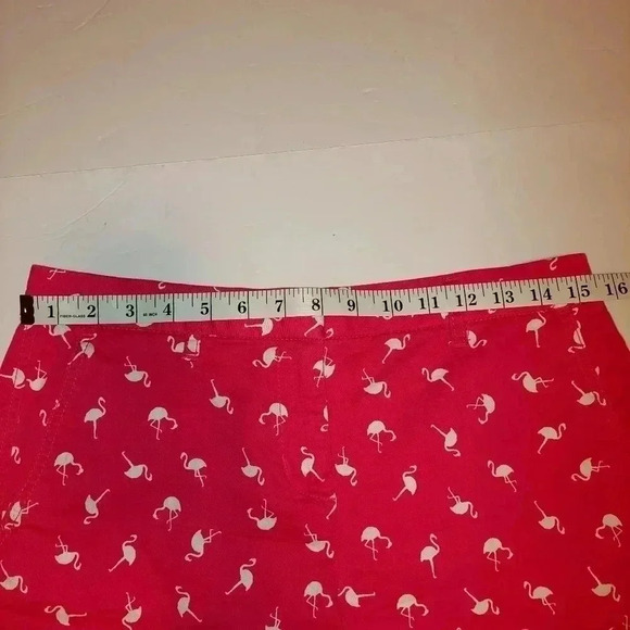 ELLE Pink with Flamingo Pattern Chino Shorts Women's Size 2 - Picture 6 of 7